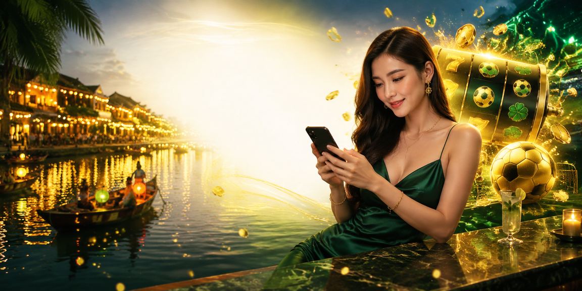 Người chơi tại Hội An trải nghiệm slot game và quản lý tài khoản bảo mật trên điện thoại